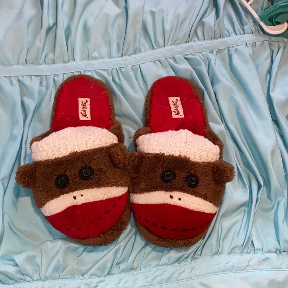Sock monkey slippers